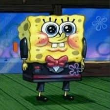 picture of cute blushing spongeblob